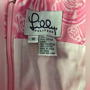 Lilly Pulitzer Dress SZ 10 pink Seashell themed, sleeveless,Spaghetti Straps
